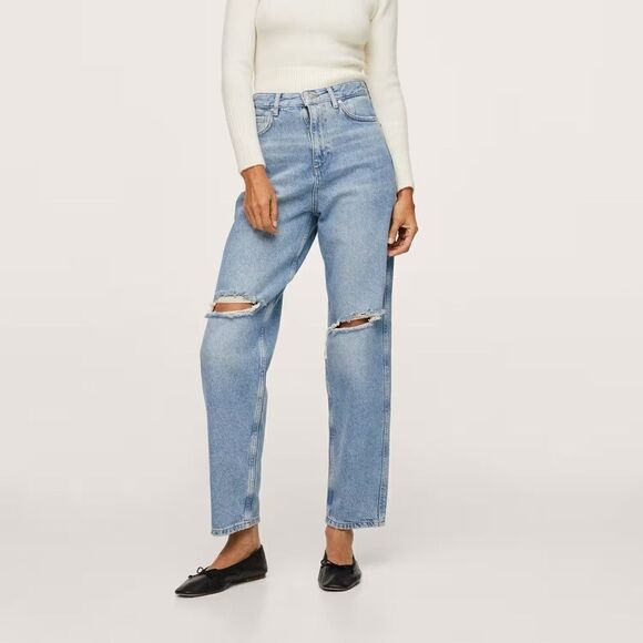 Mango High-Rise Tapered Jeans New - Picture 8 of 8